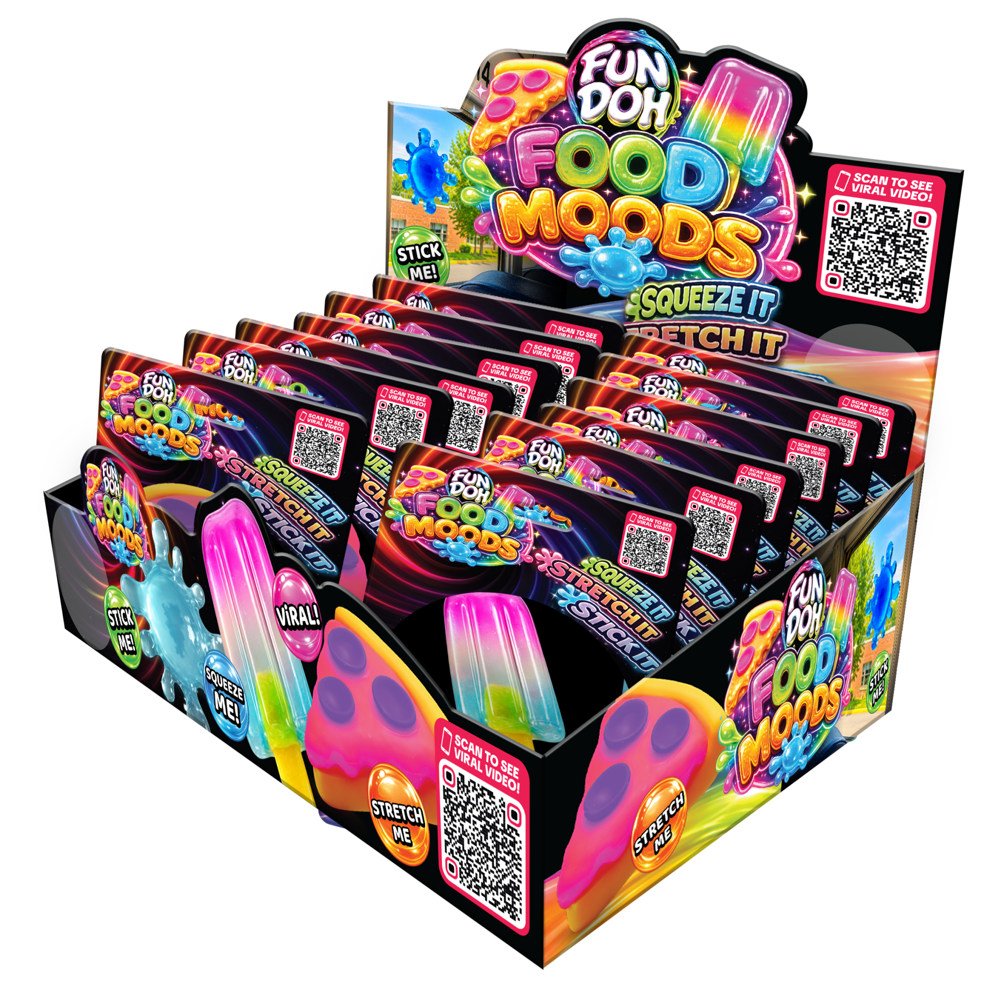 Fun Doh Food Moods Snack Attack Squishy Variety - 12/Display - Nandy&