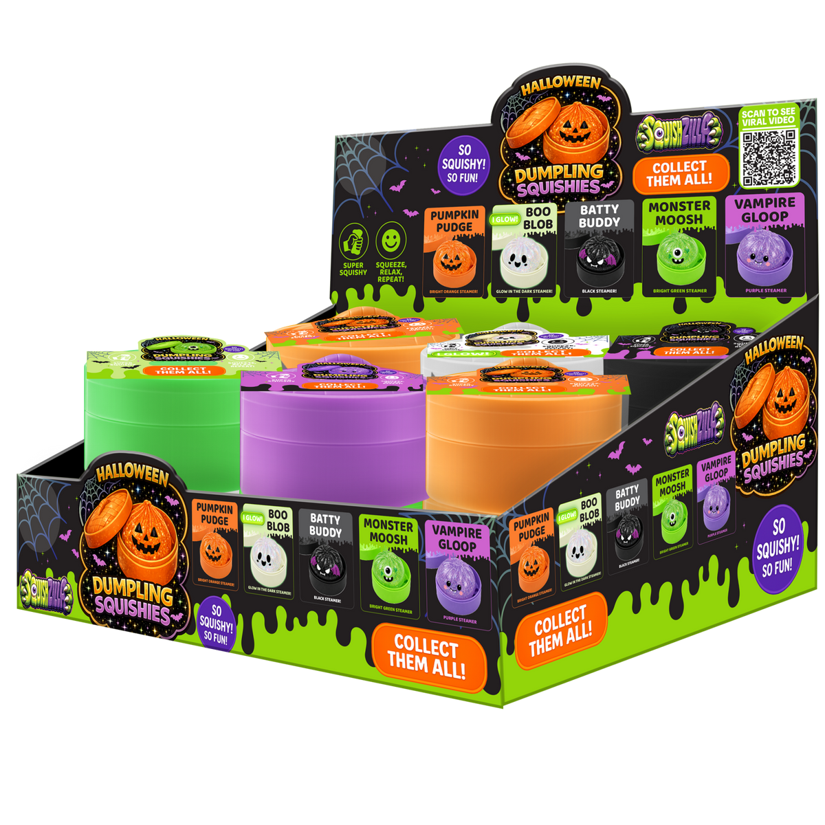 Fun Doh Halloween Dumpling Squishy Toy - 12/Display - Nandy&