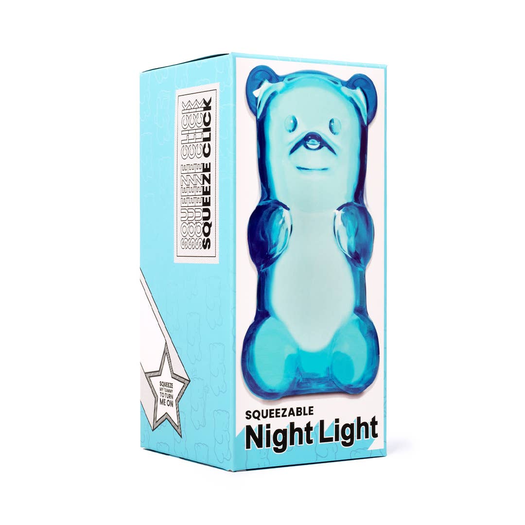 Kids Night Light: Squeezable Gummy Soft Glow - Blue Razz - Nandy&