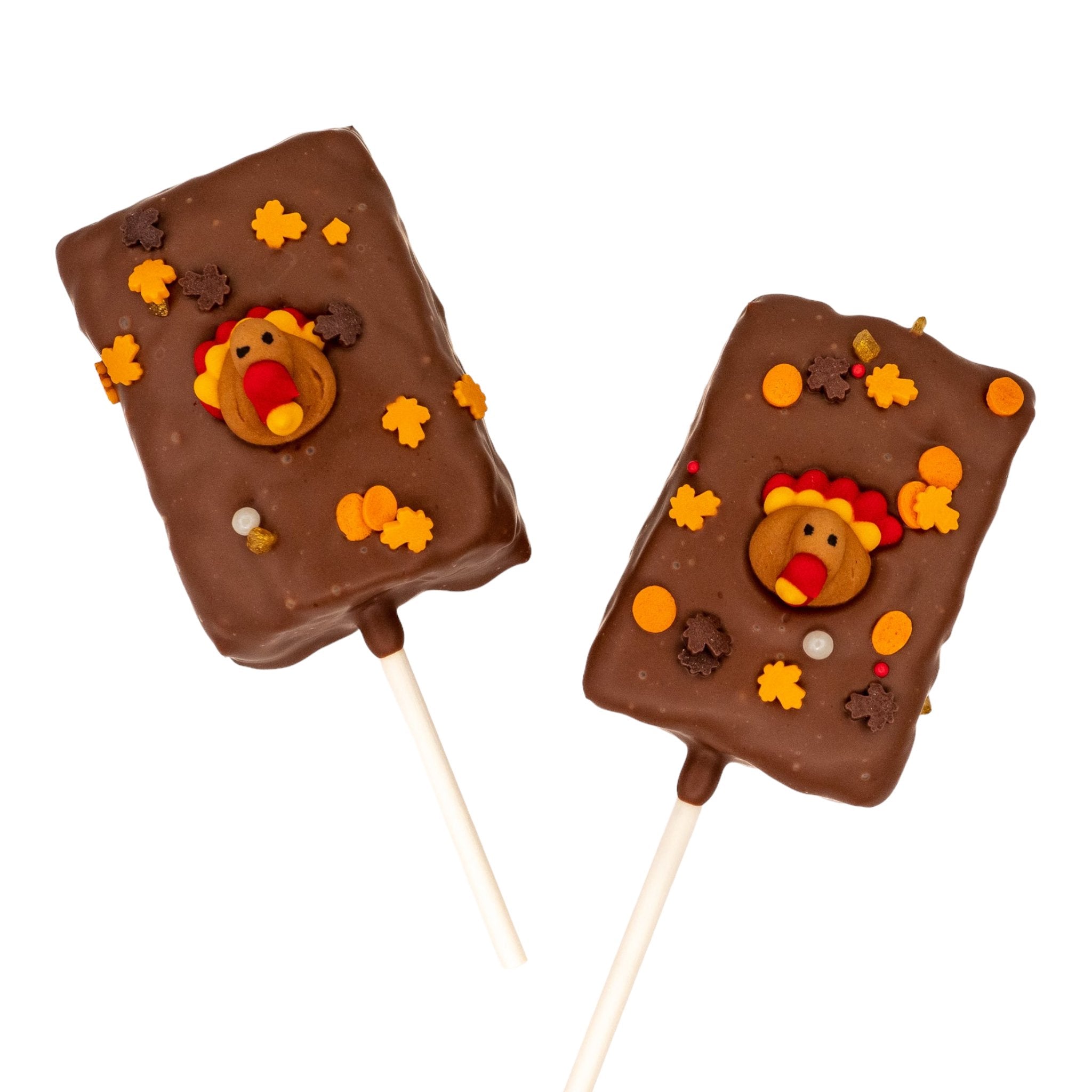 Thanksgiving Chocolate Covered Krispie Treats - Nandy&