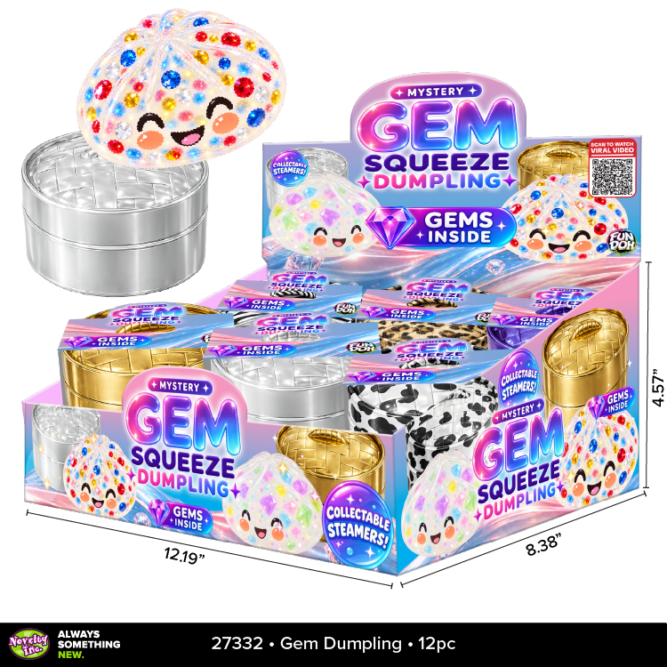 Fun Doh Mystery Gem Filled Squishy Dumpling Toy - 12/Display