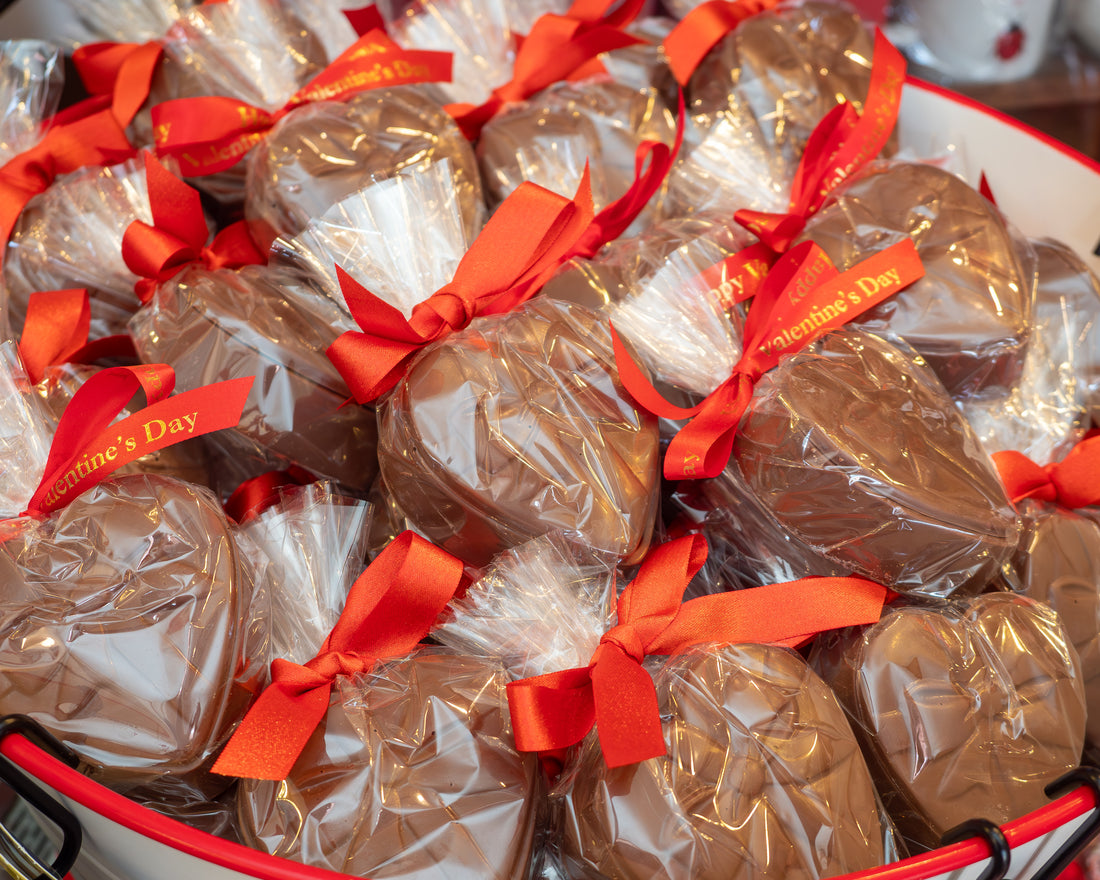 Chocolate Jewel Heart box filled with chocolate