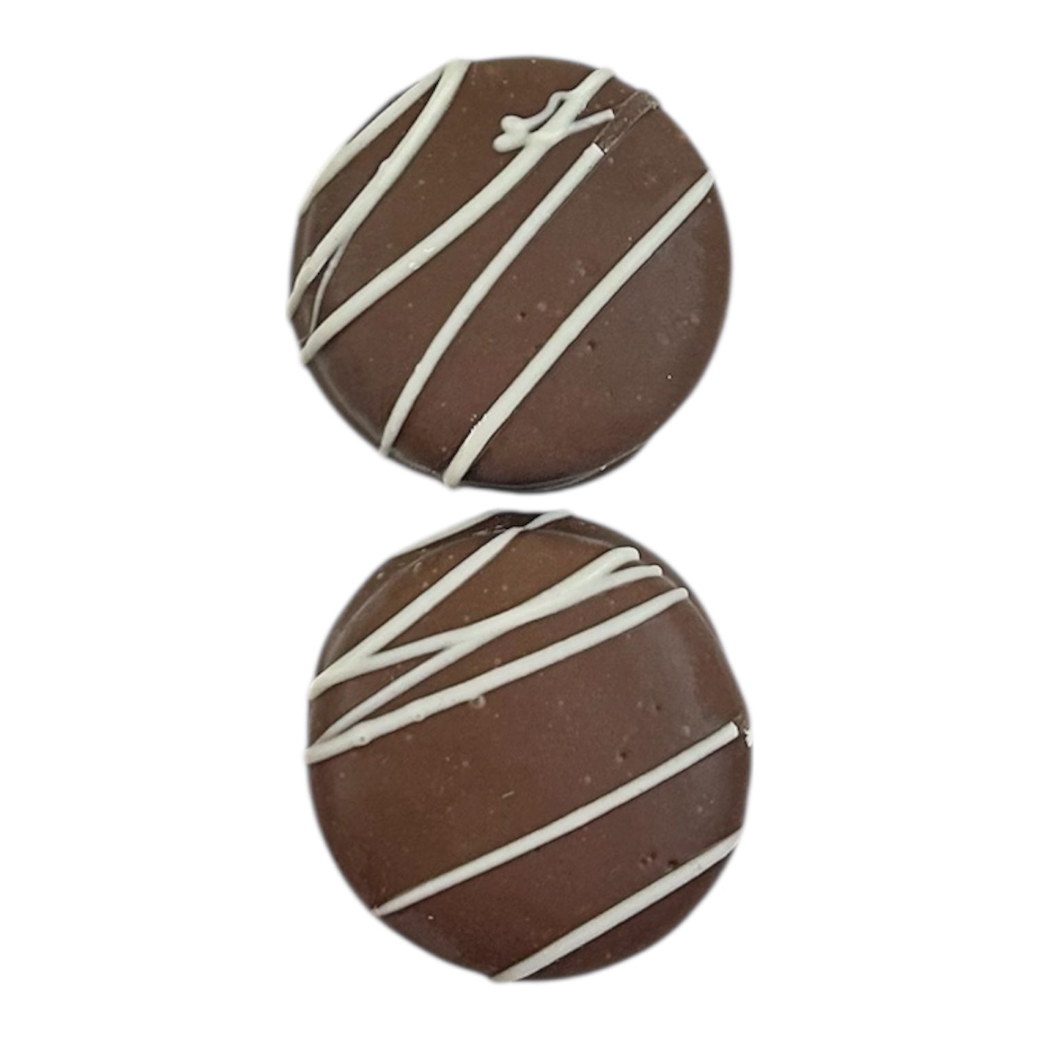 Chocolate Covered Oreos Drizzled with White Chocolate