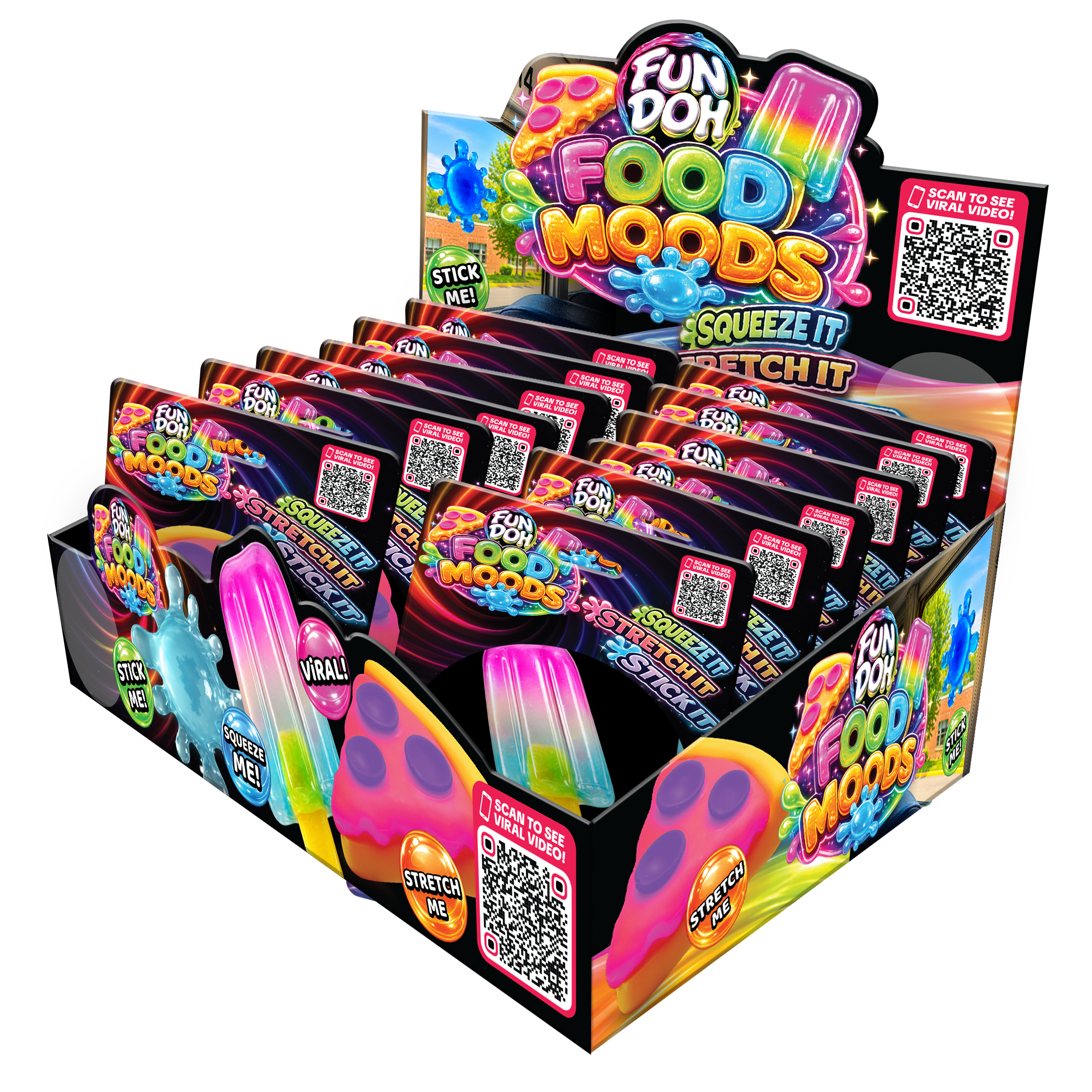 Fun Doh Food Moods Snack Attack Squishy Variety - 12/Display