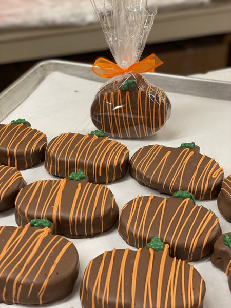 Chocolate covered marshmallow pumpkins - Nandy's CandyChocolate covered marshmallow pumpkins