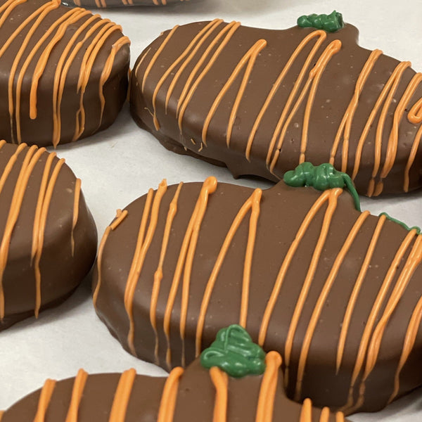 Chocolate covered marshmallow pumpkins - Nandy's CandyChocolate covered marshmallow pumpkins