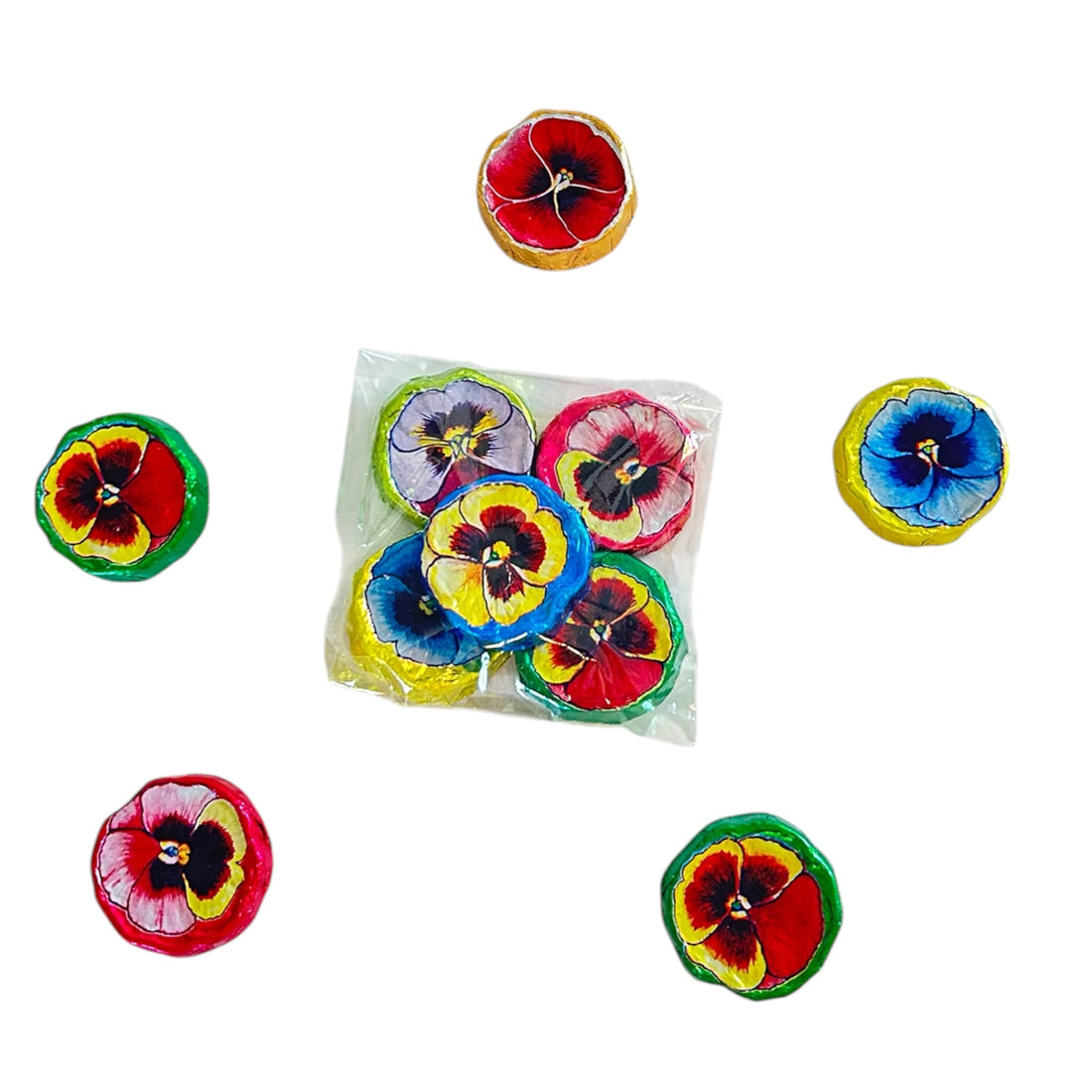 Foiled Chocolate Pansies - Nandy&