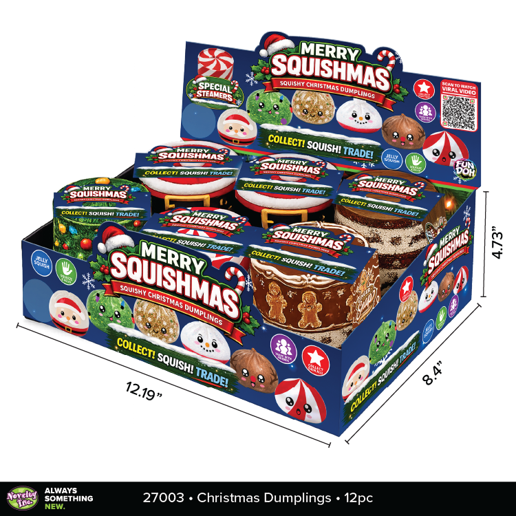 Fun Doh Christmas Dumpling Squishy Toy 12pc Holiday Display - Nandy&