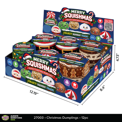 Fun Doh Christmas Dumpling Squishy Toy 12pc Holiday Display - Nandy&