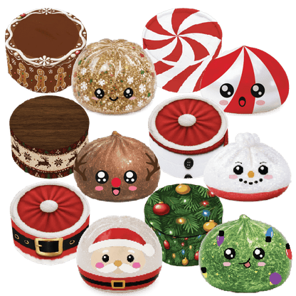 Fun Doh Christmas Dumpling Squishy Toy 12pc Holiday Display - Nandy&