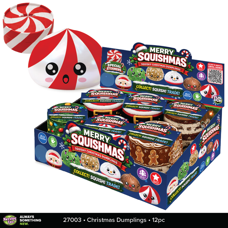 Fun Doh Christmas Dumpling Squishy Toy 12pc Holiday Display - Nandy&
