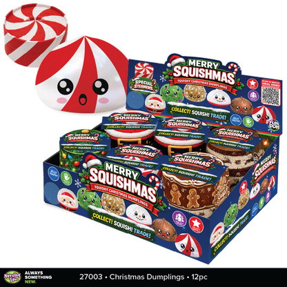 Fun Doh Christmas Dumpling Squishy Toy 12pc Holiday Display - Nandy&