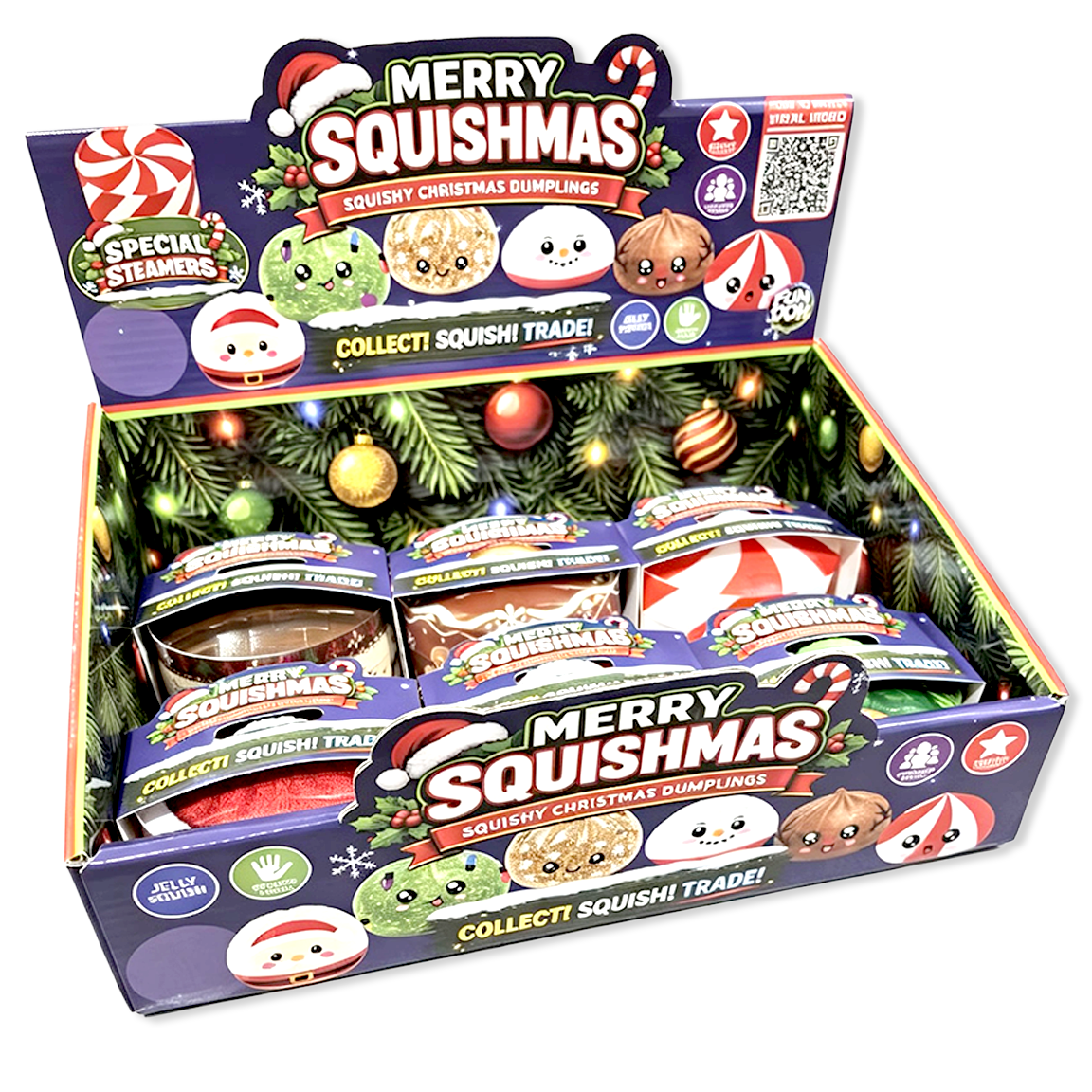 Fun Doh Christmas Dumpling Squishy Toy 12pc Holiday Display - Nandy&