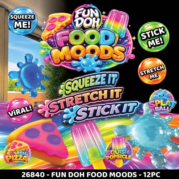 Fun Doh Food Moods Snack Attack Squishy Variety - 12/Display - Nandy&