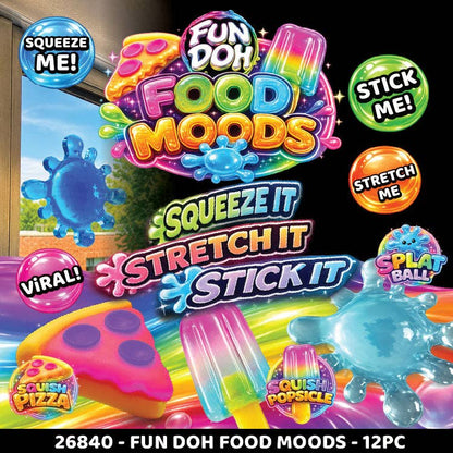 Fun Doh Food Moods Snack Attack Squishy Variety - 12/Display - Nandy&