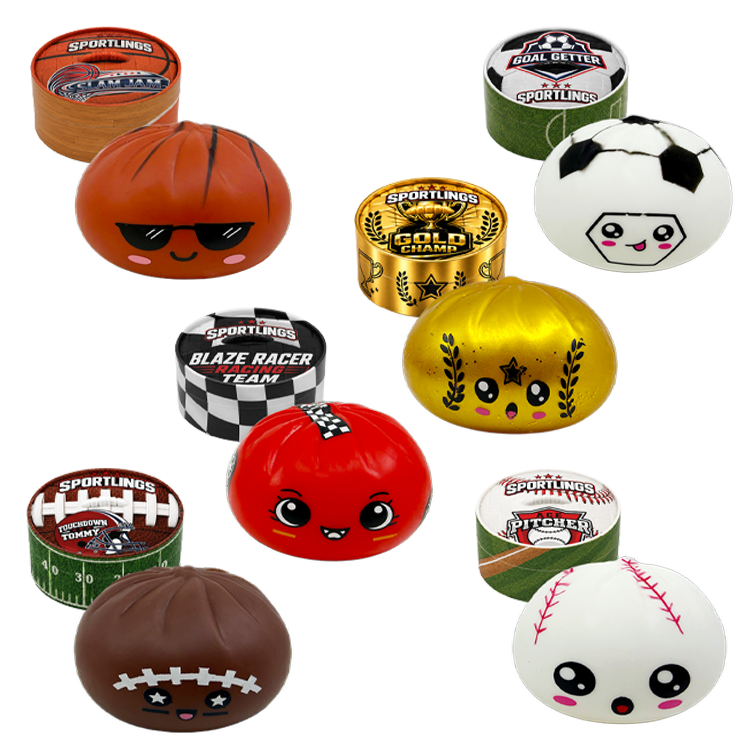Fun Doh Sports Dumpling Squishy Fidget Toy - 12/Display - Nandy&