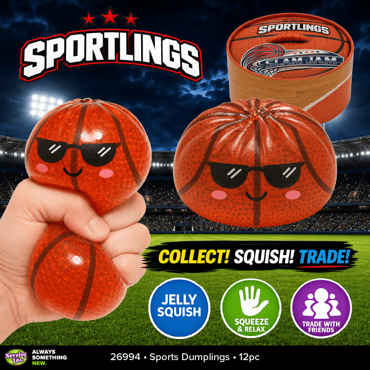 Fun Doh Sports Dumpling Squishy Fidget Toy - 12/Display - Nandy&