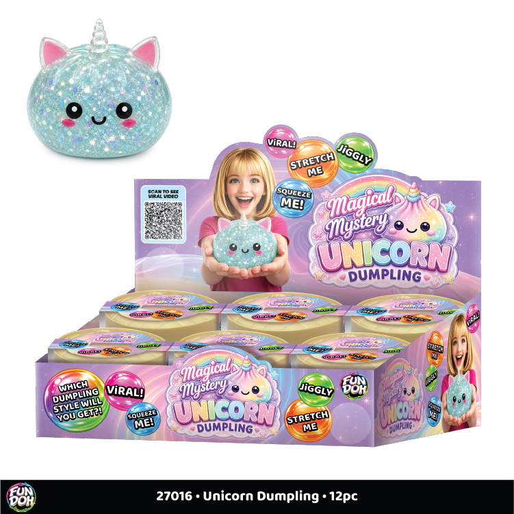 Fun Doh Unicorn Mystery Dumpling Squishy Toy - 12/Display - Nandy&