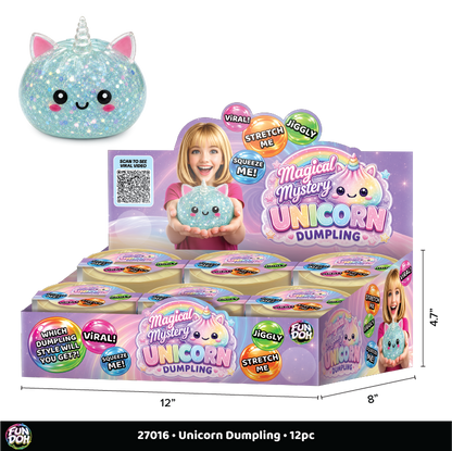 Fun Doh Unicorn Mystery Dumpling Squishy Toy - 12/Display - Nandy&