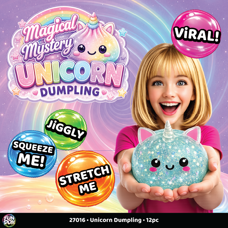 Fun Doh Unicorn Mystery Dumpling Squishy Toy - 12/Display - Nandy&