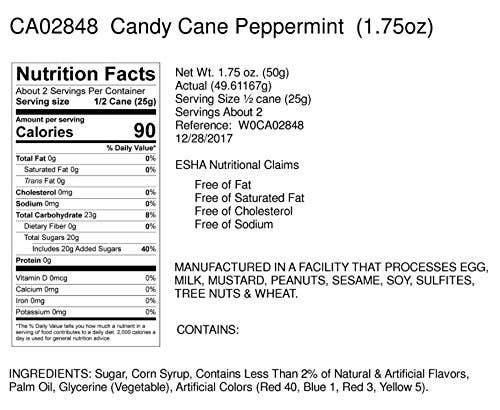Hand-Spun Jumbo Candy Cane - Peppermint - 1.75 oz - Nandy&