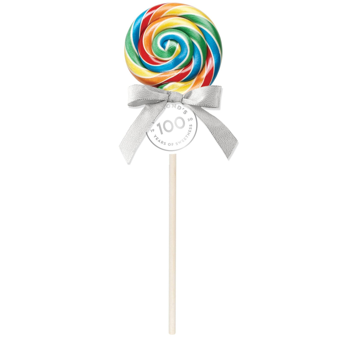Handmade Lollipop w/ Bow - Rainbow Blast Fruit Punch - 2 oz - Nandy&