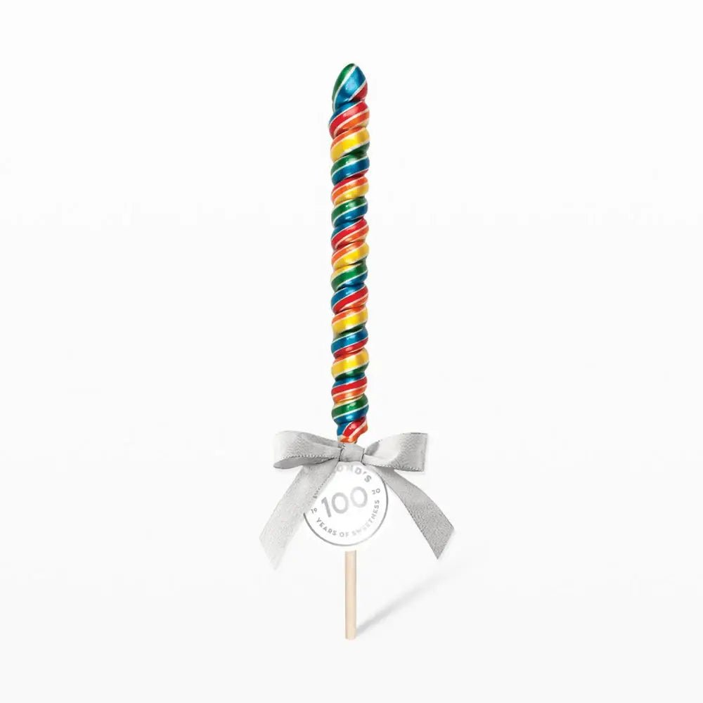 Handmade Spiral Lollipop - Rainbow Blast Fruit Punch - 2 oz - Nandy&