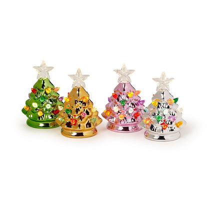 Mini Metallic LED Light up Christmas Trees - Nandy&