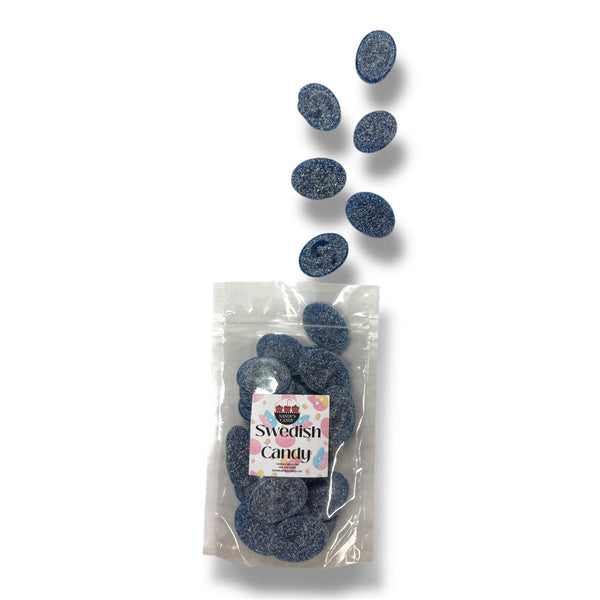 Sour Blue Raspberry Oval Swedish Candy - Nandy's CandySour Blue Raspberry Oval Swedish Candy