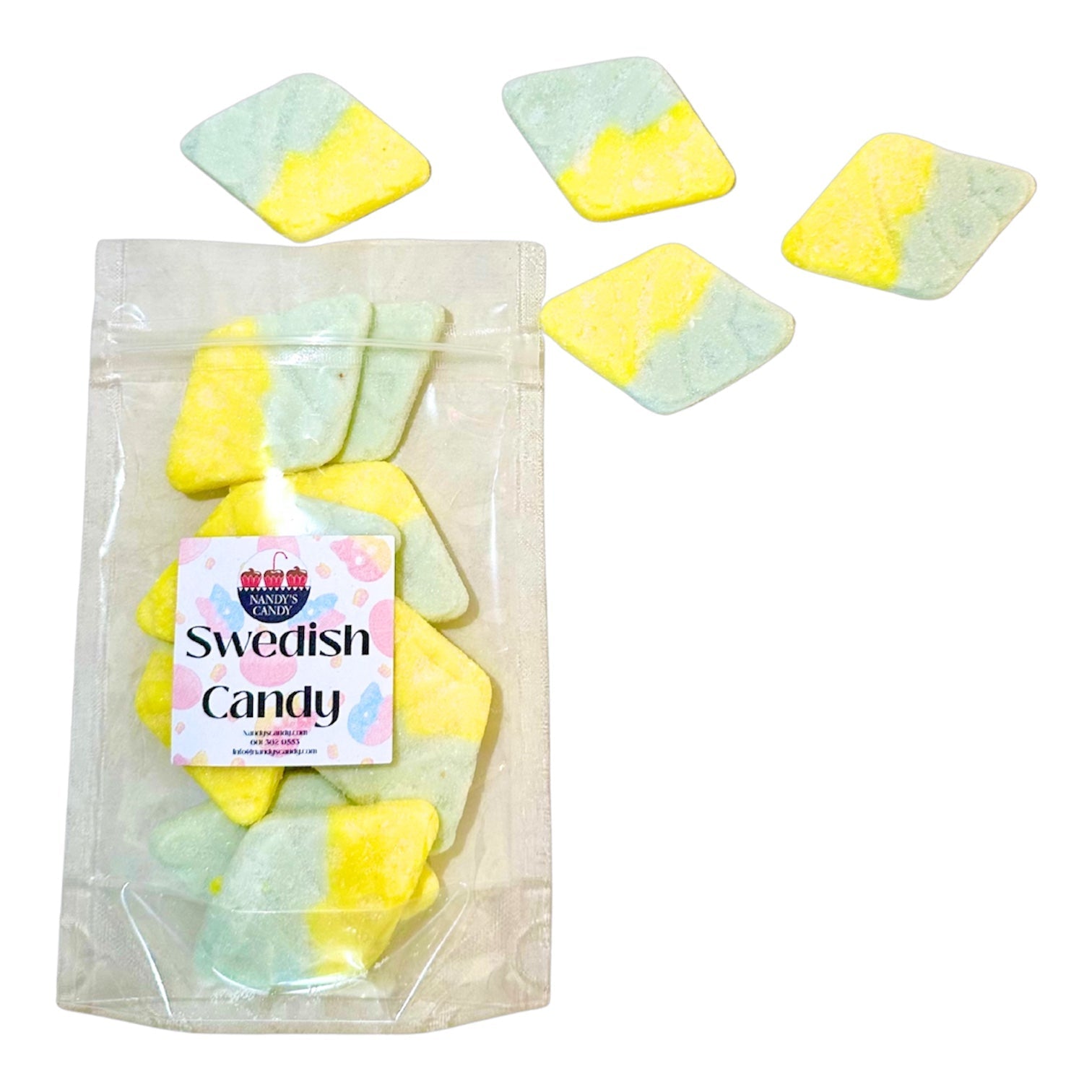Sour Foam Tuttifrutti Rhombuses - Nandy's CandySour Foam Tuttifrutti Rhombuses