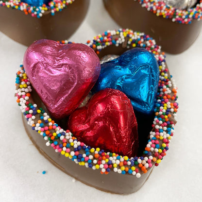 Sprinkle Heart box filled with foil wrapped Chocolates - Nandy&