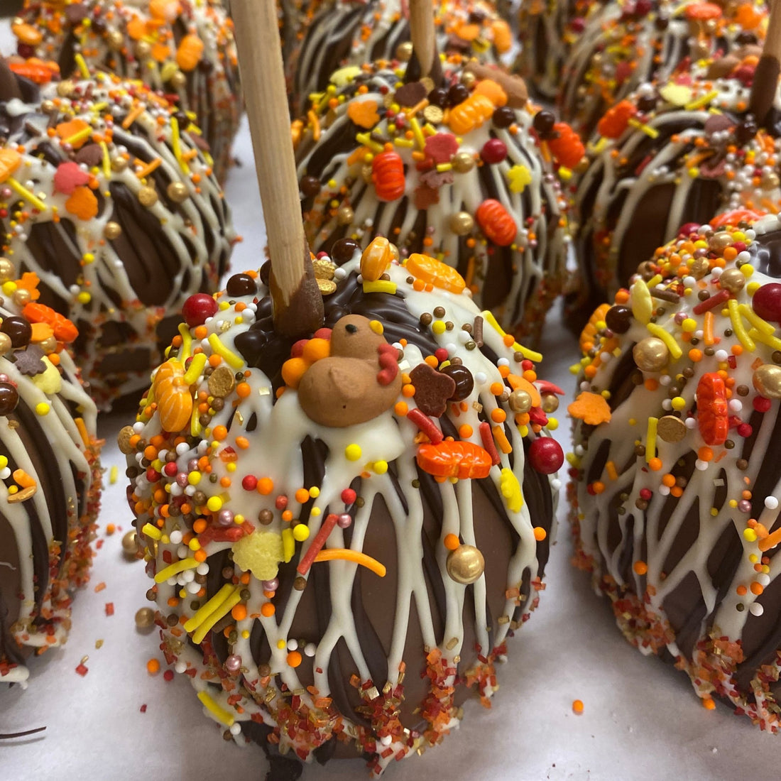 Thanksgiving Caramel Chocolate Apple - Nandy&
