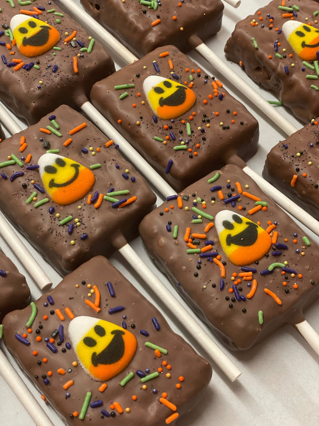 Fall Chocolate Covered Krispie Treats - Nandy&