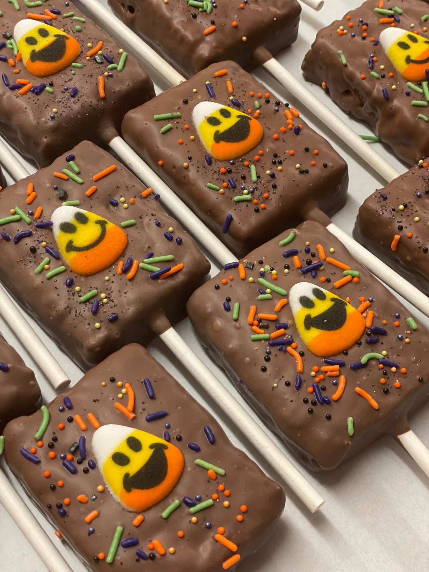 Fall Chocolate Covered Krispie Treats - Nandy&